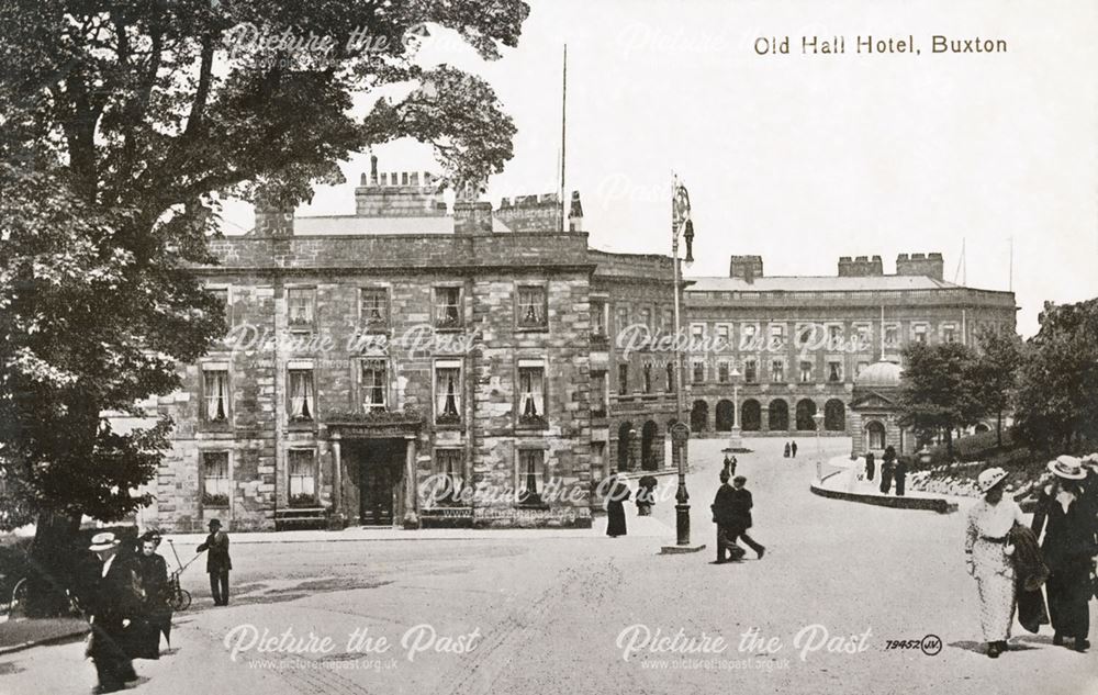 Old Hall Hotel and The Crescent, Buxton, c 1912 ?