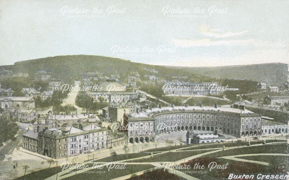 The Crescent from the Town Hall, Buxton, c 1905 ?