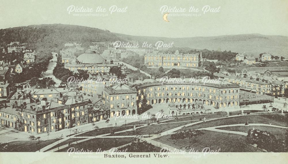 The Crescent at night, Buxton, c 1905 ?