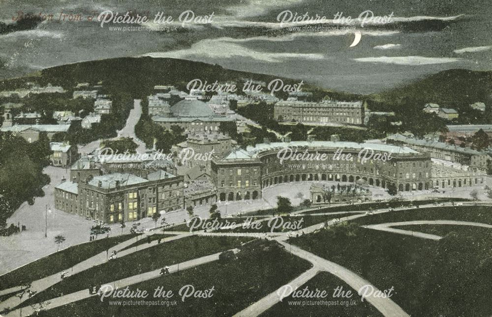 The Crescent at night, Buxton, c 1903