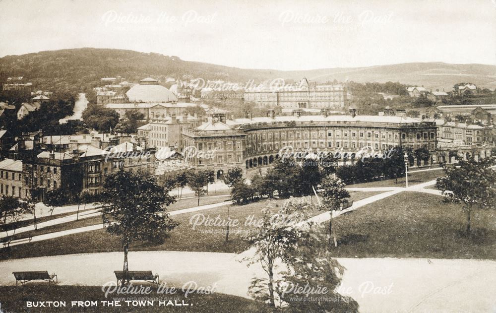 View from the Town Hall, Buxton, c 1916