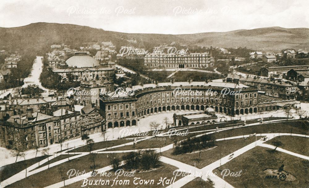 View from the Town Hall, Buxton, c 1915