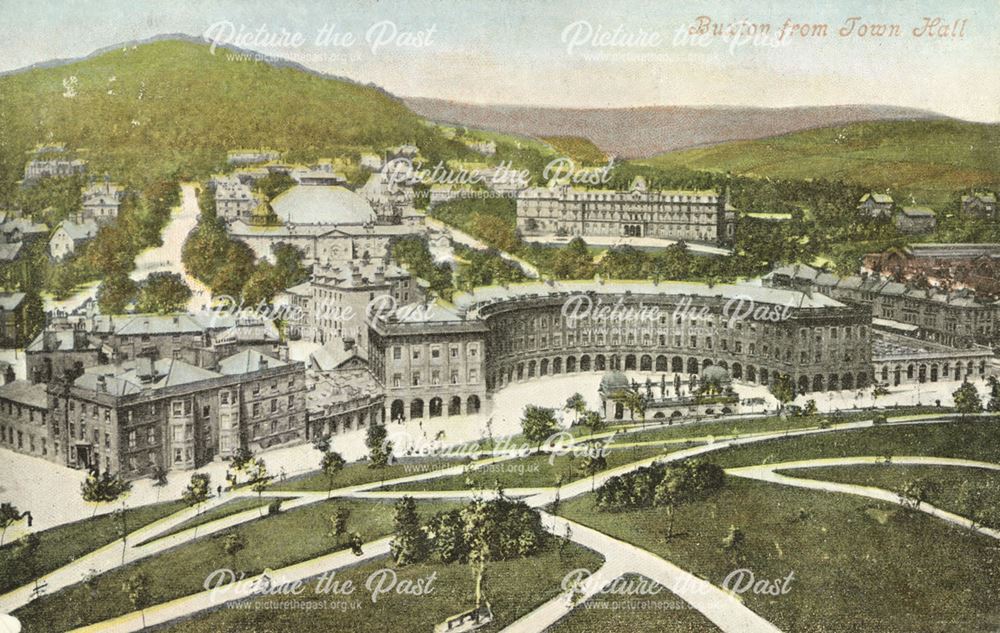 View from the Town Hall, Buxton, c 1905