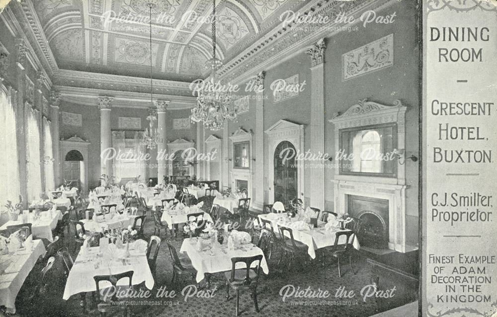 Dining Room in The Crescent Hotel, The Crescent, Buxton, post 1905