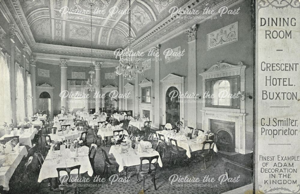 Dining Room in The Crescent Hotel, The Crescent, Buxton, post 1905