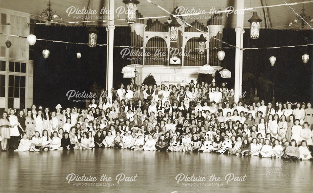 Group of children in The Octagon, Pavilion Gardens, Buxton, undated