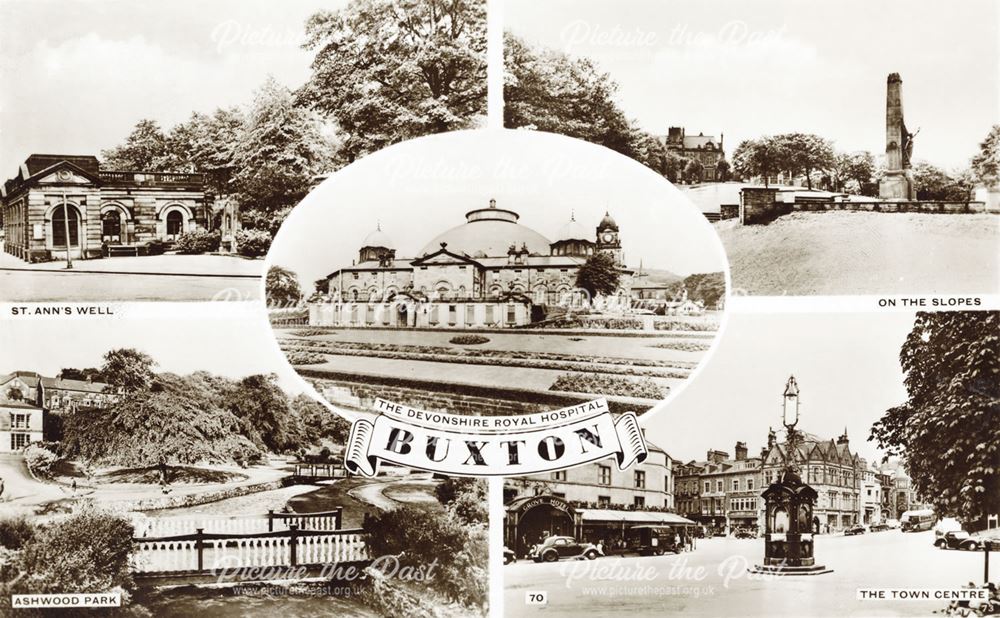 Multiview picture postcard, Buxton, c 1961