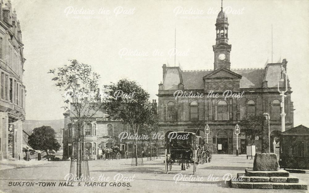 Town Hall and Market Cross, Buxton, c 1911