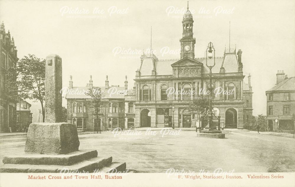 Market Cross and Town Hall, Buxton, c 1906