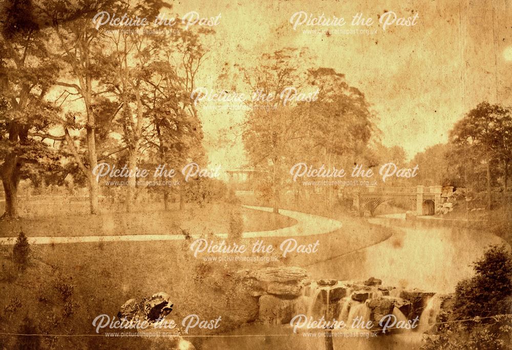 Waterfall and Ornamental bridge, Pavilion Gardens, Buxton