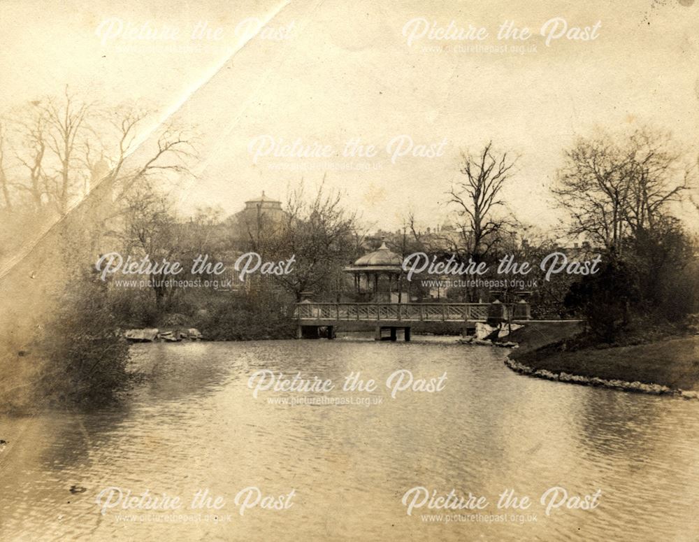 Pavilion Gardens lake and bandstand