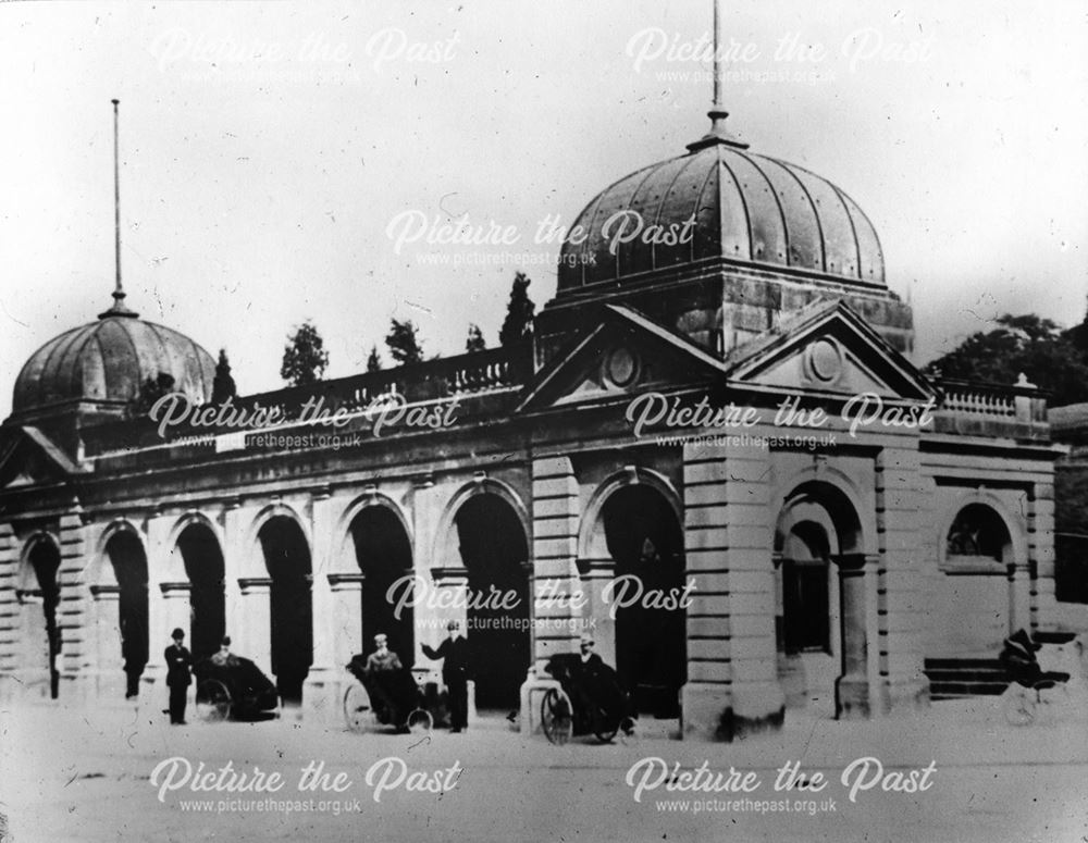 Carriages outside Pump Room, St Ann's Well, Buxton