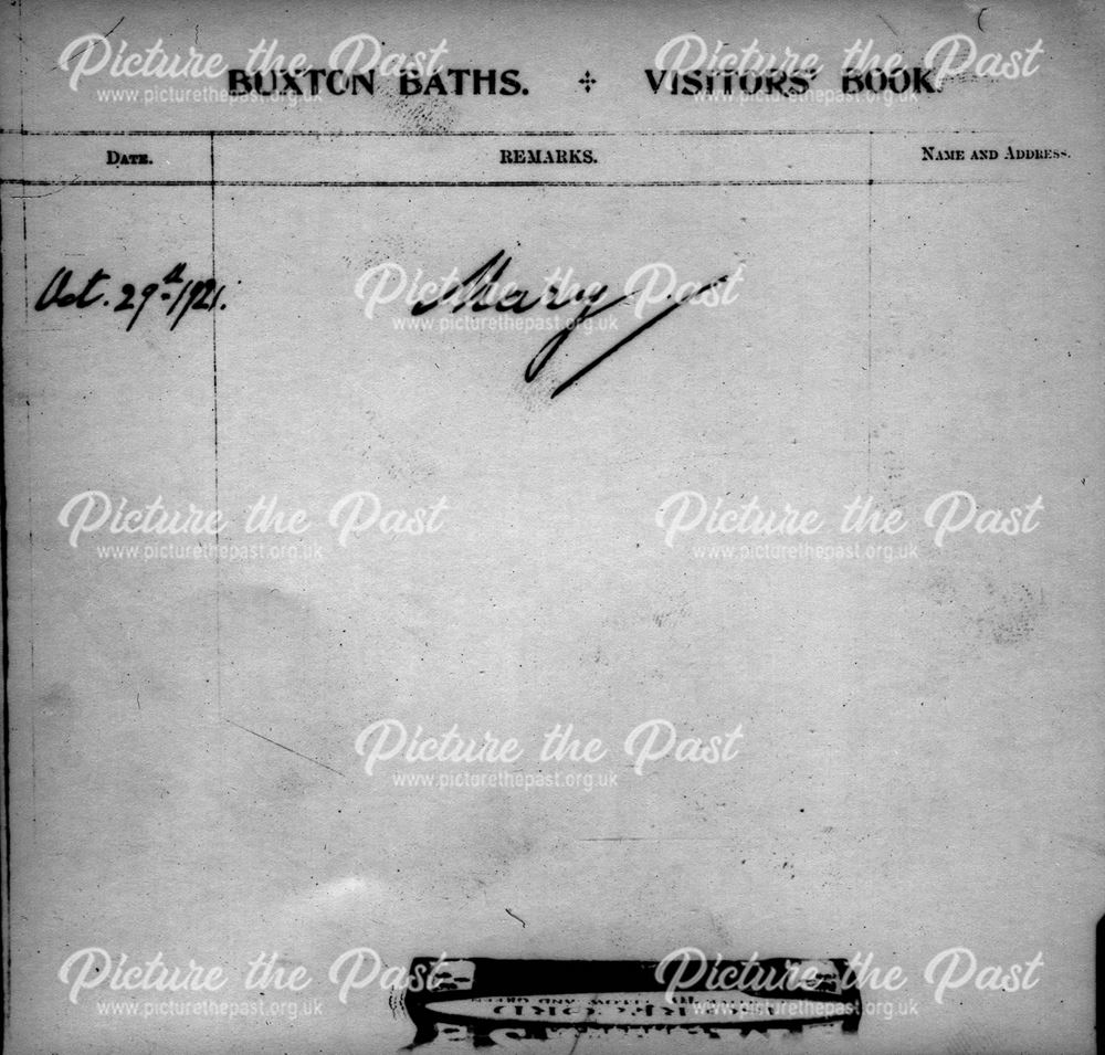 Buxton Baths Visitors' Book