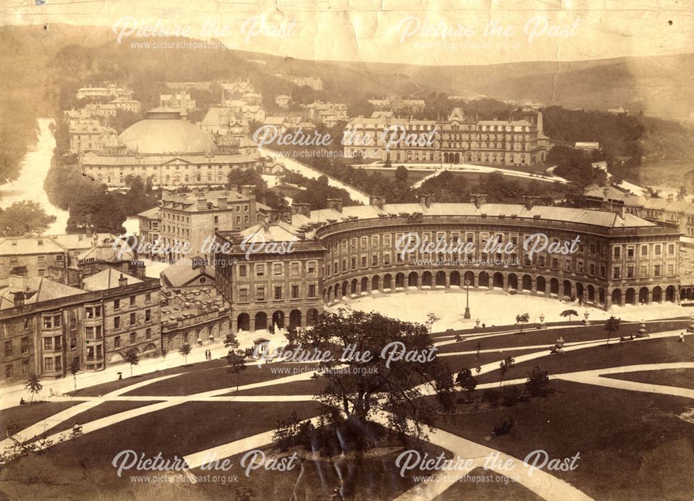 The Crescent with views of the Devonshire Hospital and Palace Hotel