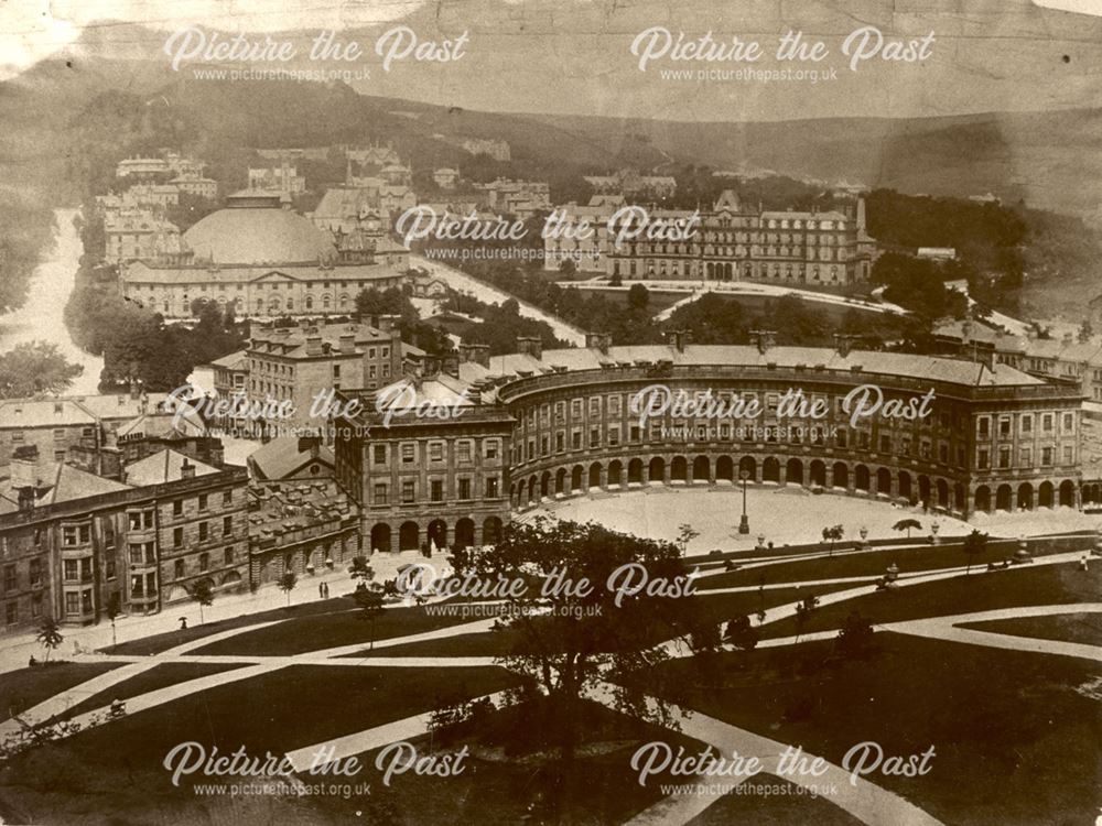 View of the Crescent, Palace Hotel, Devonshire Royal Hospital and George Mansions