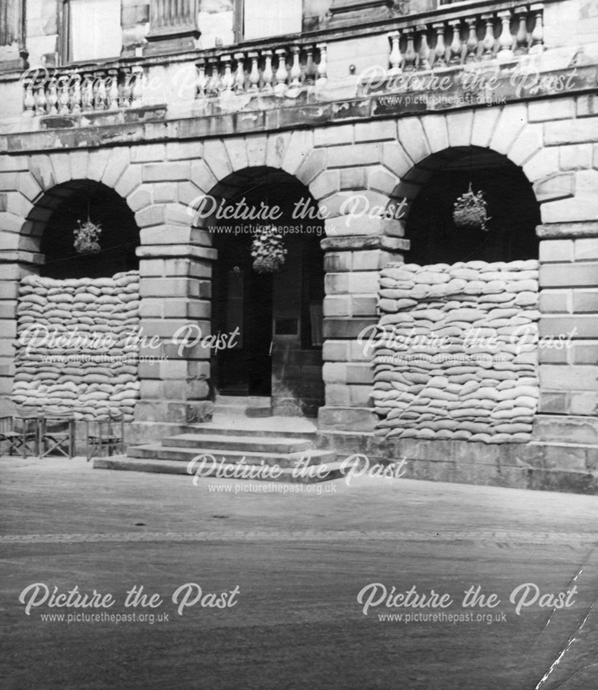 The Crescent arches with sandbags