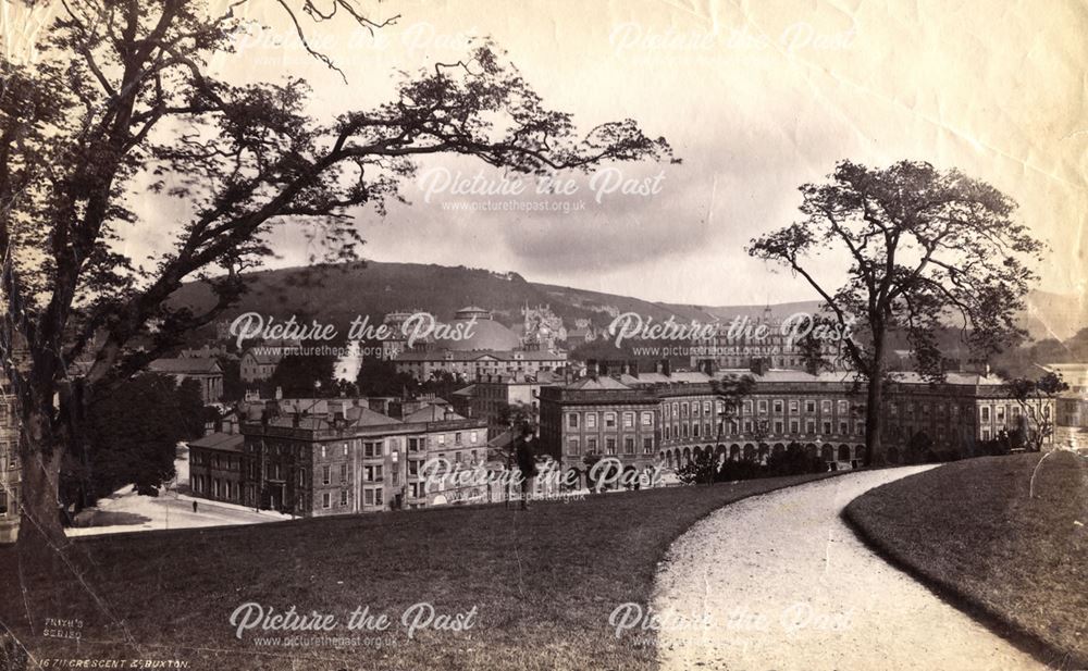 The Old Hall and the Crescent viewed from the Slopes near to the town hall