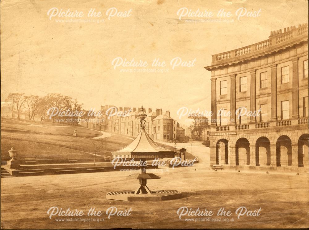 Duke of Devonshire's band stand and the old pump, The Crescent, Buxton