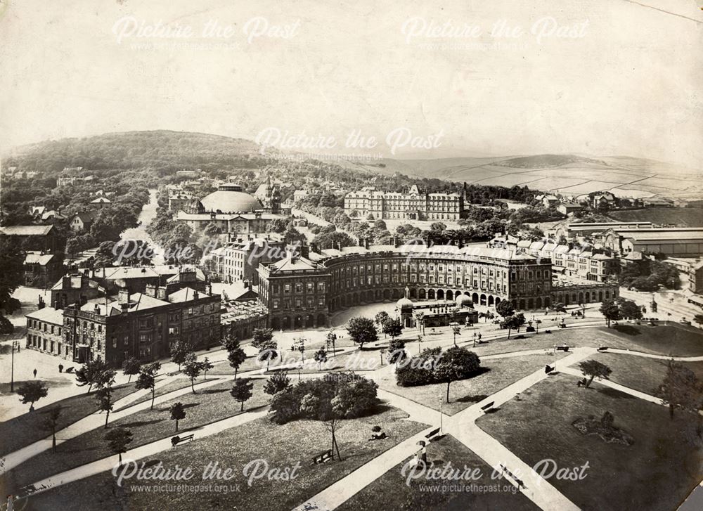 The Slopes, Crescent, Old Hall Hotel, Palace Hotel and Railway Station