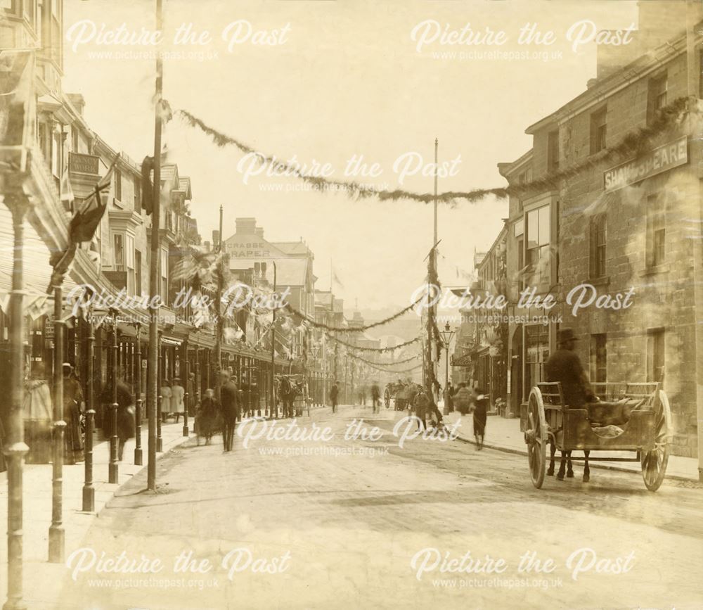 Spring Gardens, decorated with flags and bunting