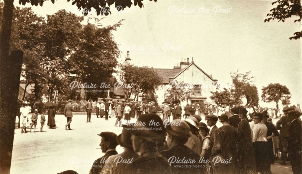 Crowds wait for the carnival parade