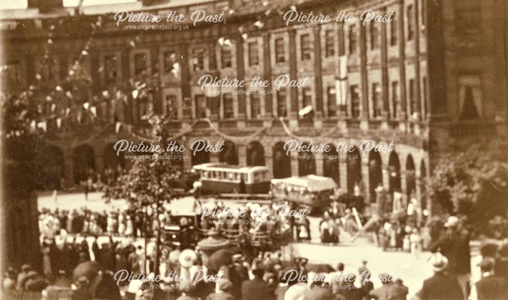 Crowds wait for the end of the carnival parade in the Crescent