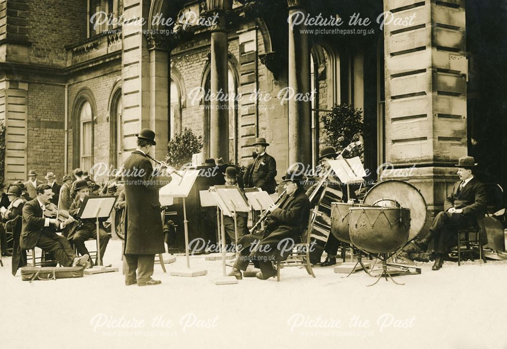 Orchestral performance outside the Palace Hotel