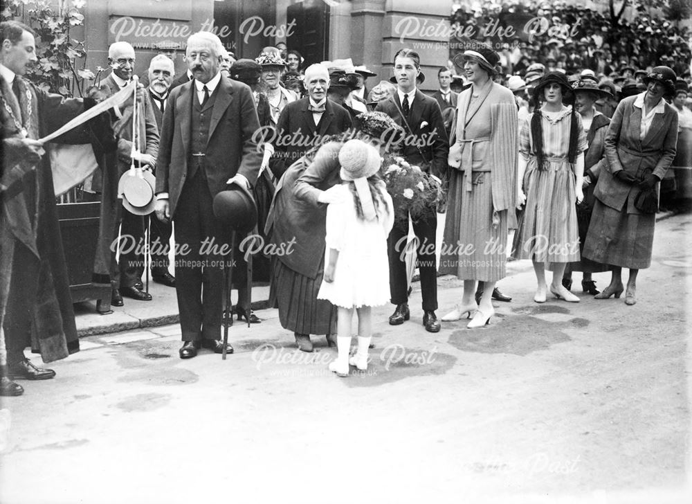 9th Duke of Devonshire and Lord Hartington, Mayor of Buxton at the Pump Room, Buxton, 1921