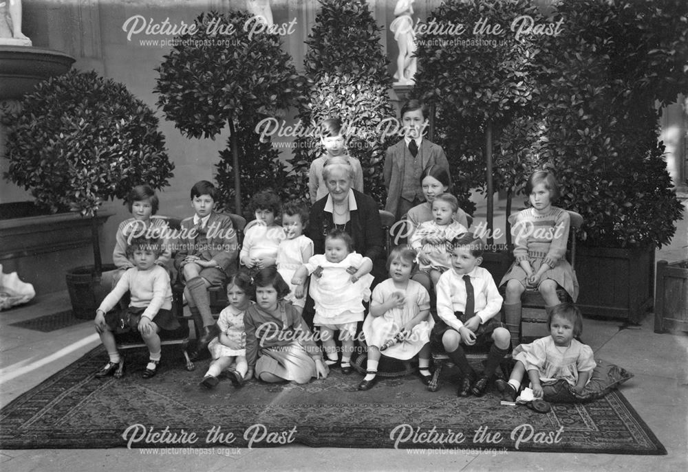 Grandchildren of the 9th Duke of Devonshire possibly with their great grandmother, 1928