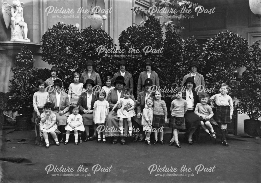 Cavendish family group, the grandchildren with the childrens' nursemaids, Christmas 1929