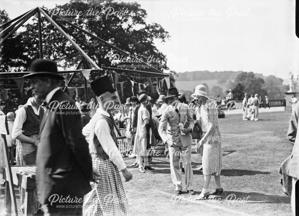 Lady Anne Cavendish and others at a garden party, 1929