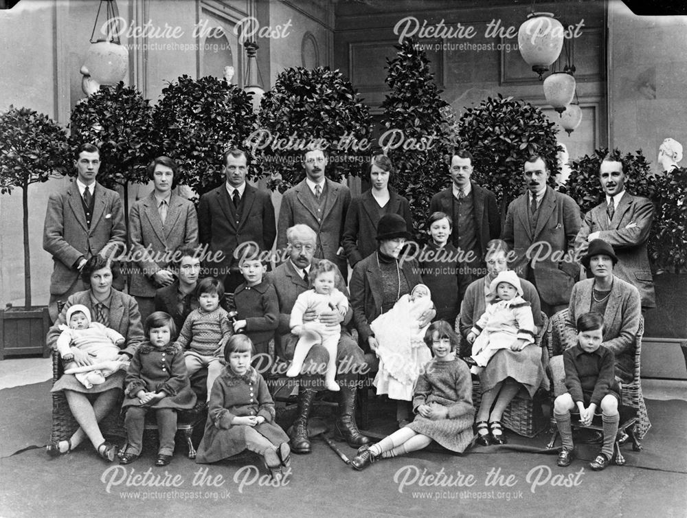 9th Duke of Devonshire with children and grandchildren at Chatsworth, Christmas 1925