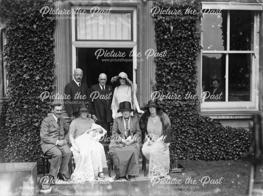 9th Duke of Devonshire and Maude, Lady Baillie at a Cavendish family christening at Ranger House, 19