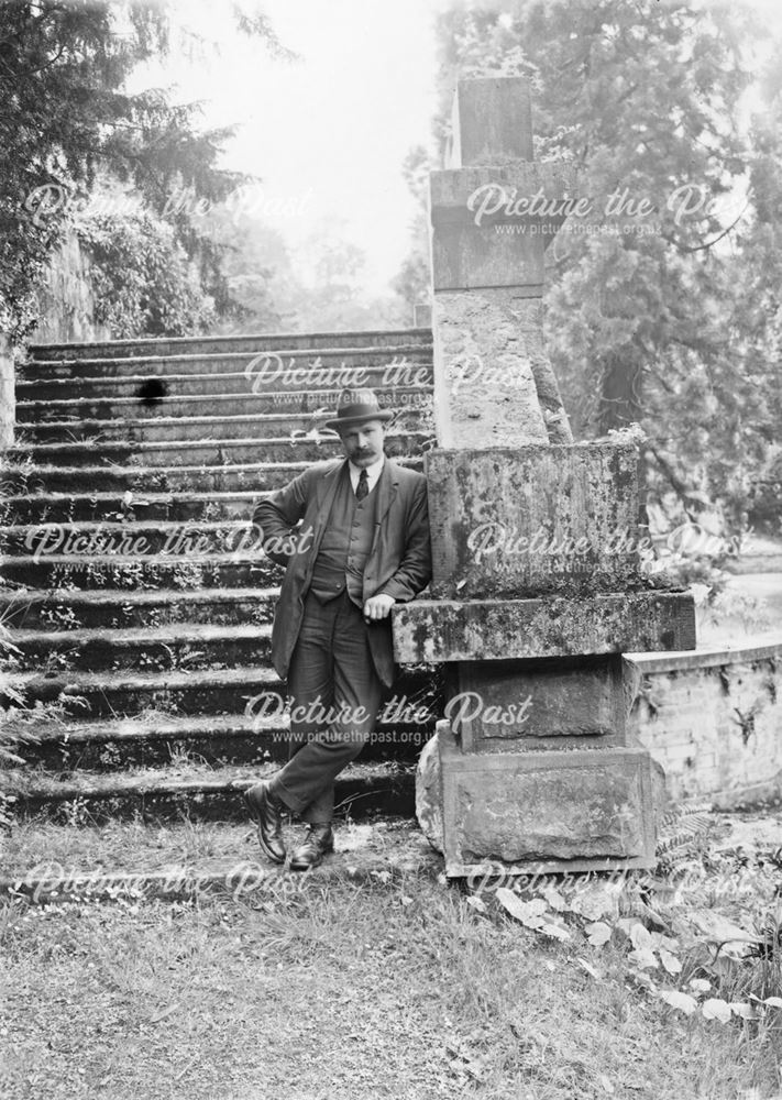 The head Gardener in the gardens at Chatsworth House, 1924