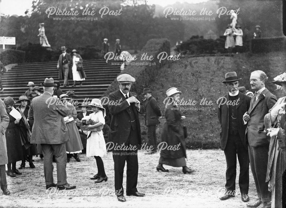 9th Duke of Devonshire and a vicar at Garden Fete, Chatsworth House, 1922