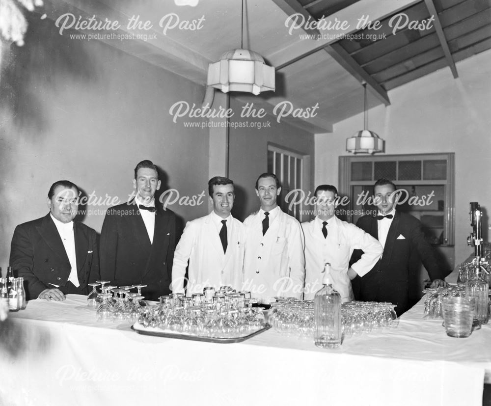 Group of sic Waiting Staff, Palace Hotel, Palace Road, Buxton, c 1950-56