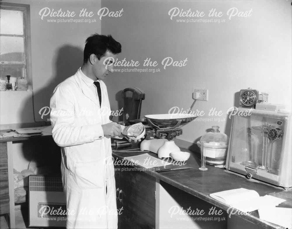 Laboratory Technician in Laboratory at Lime-Sand Mortar Ltd., Buxton, 1967                          