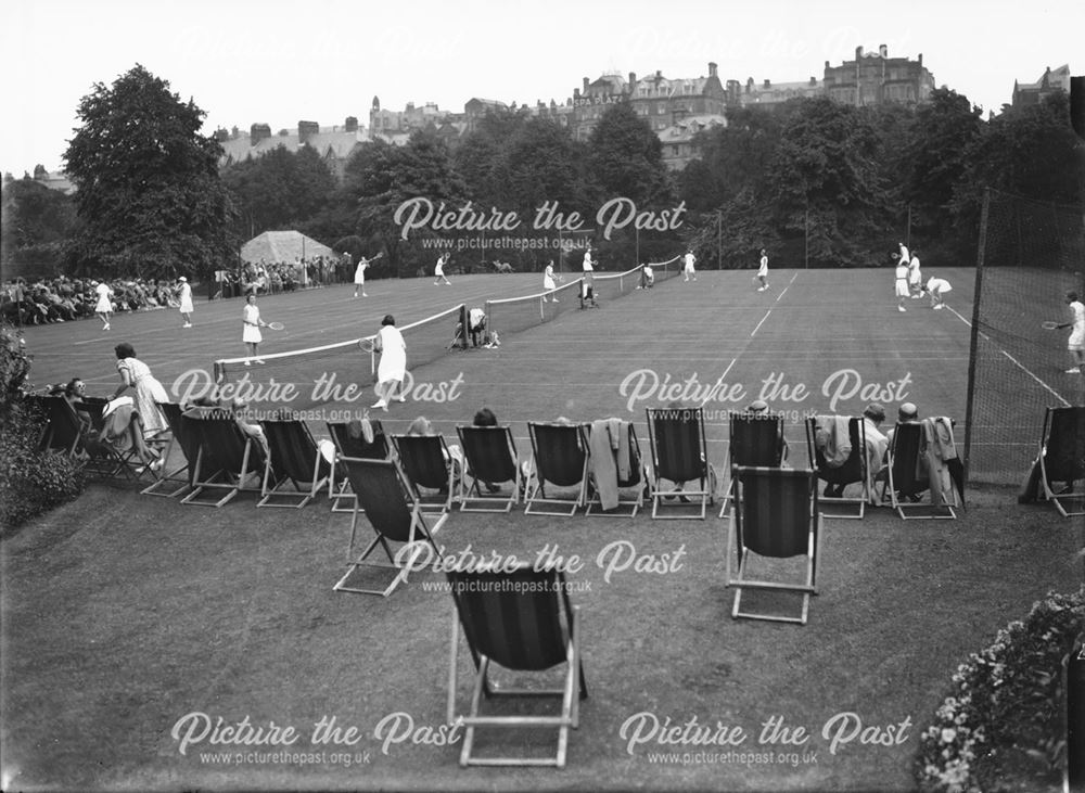 Tennis match, Pavilion Gardens, Buxton, 1939                                                        