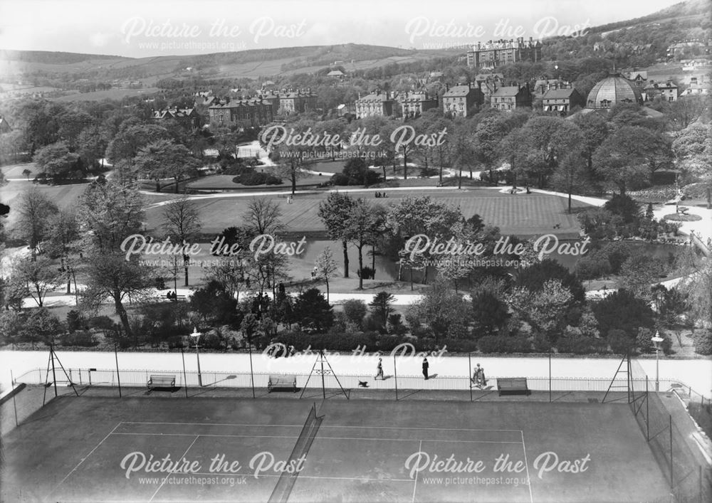 View from Buxton Hydro Roof, Hartington Road, Buxton, 1929                                          