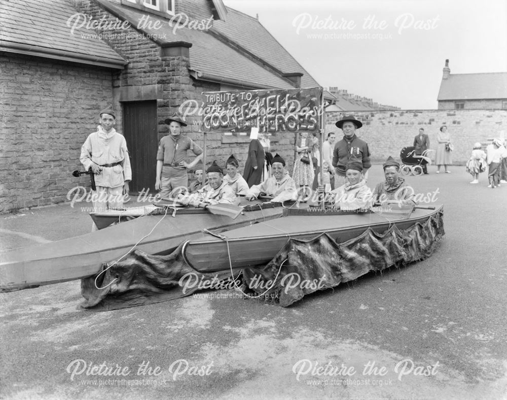 Well Dressing Float, Queens Road, Fairfield, Buxton, 1956