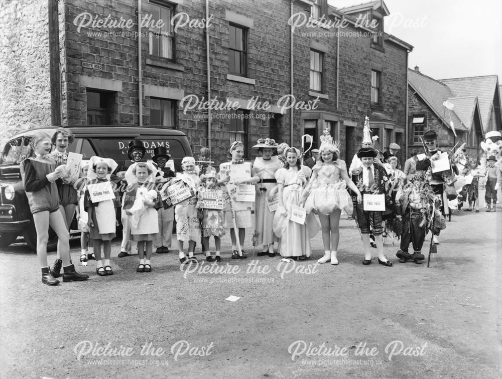 Well Dressing Troupe, North Road, Fairfield, Buxton, 1955