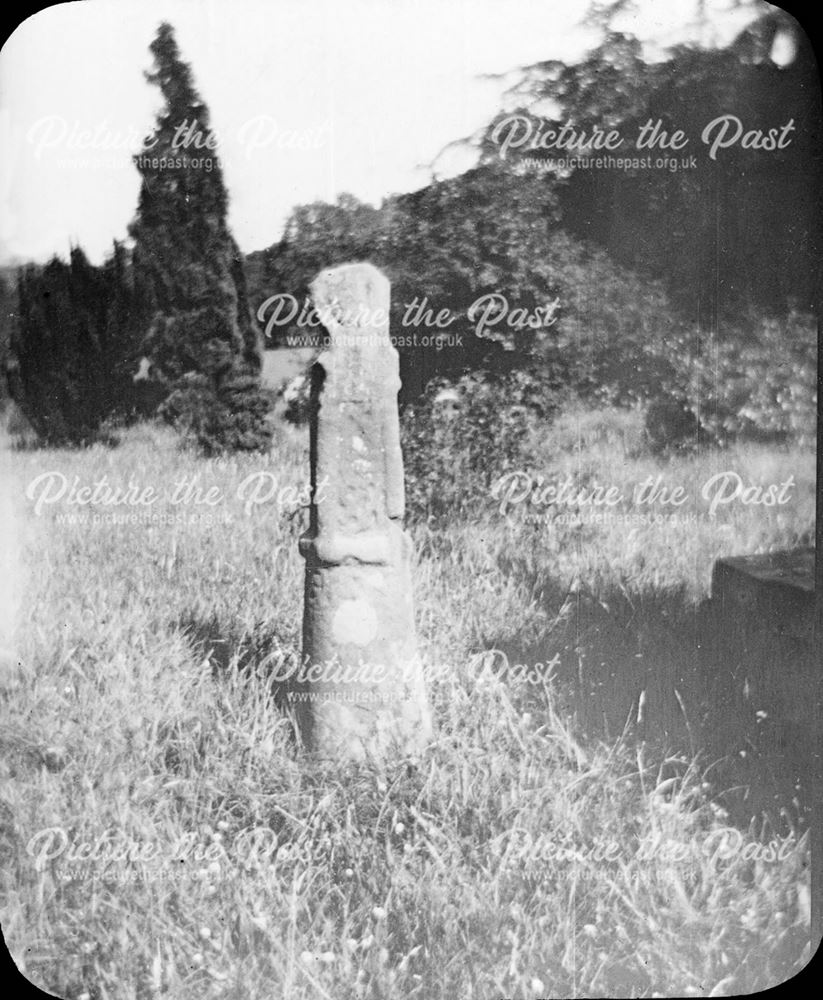 Remains of saxon cross in churchyard, Ilam, Staffordshire, c 1930s