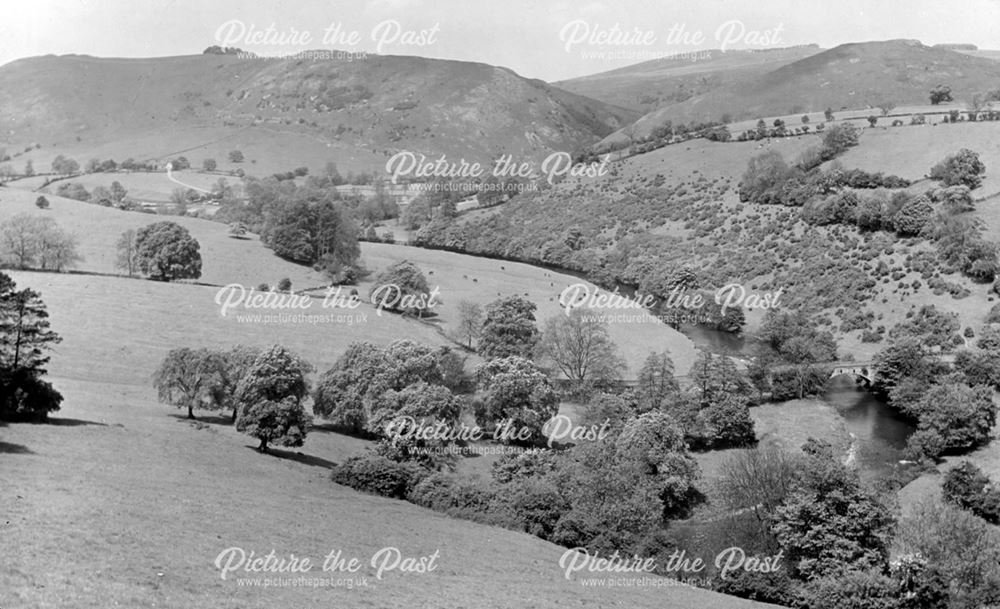 View across the Dove Valley, Blore, Staffordshire, c 1930s