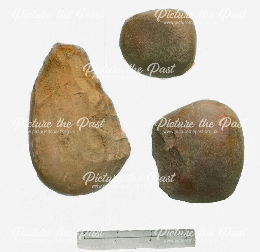 Excavated prehistoric quartzite stone tools-implements - Creswell Crags