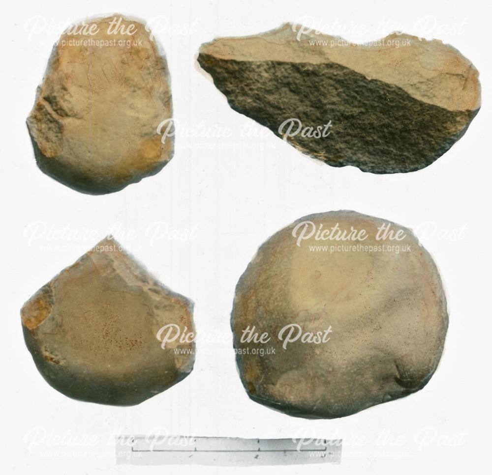 Excavated prehistoric quartzite stone tools-implements - Creswell Crags