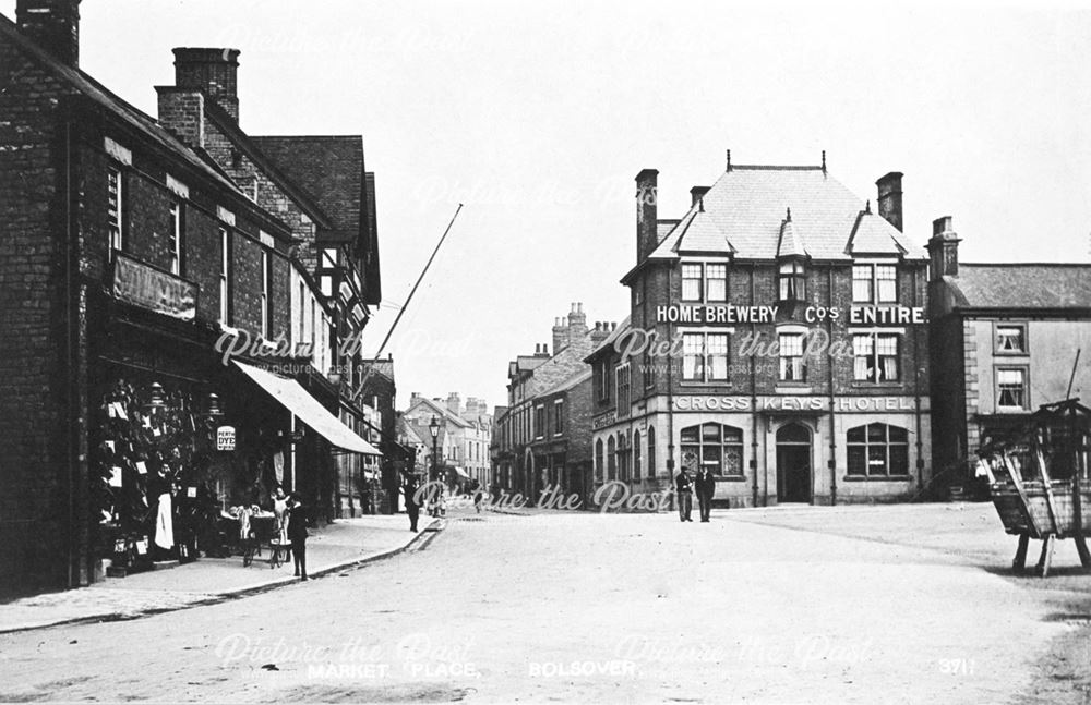 Market Place from Station Road, Bolsover, c 1900