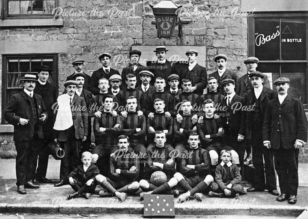 Bolsover Town Football Club - 1907-8 outside the Blue Bell Inn