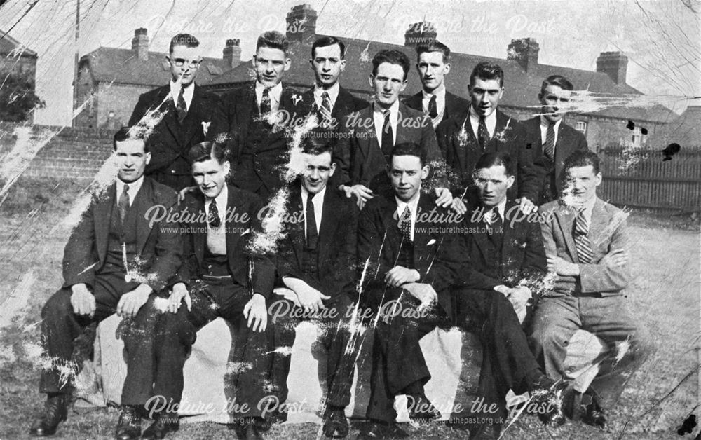 Group of Shirebrook men (Cricket or Football team ?)