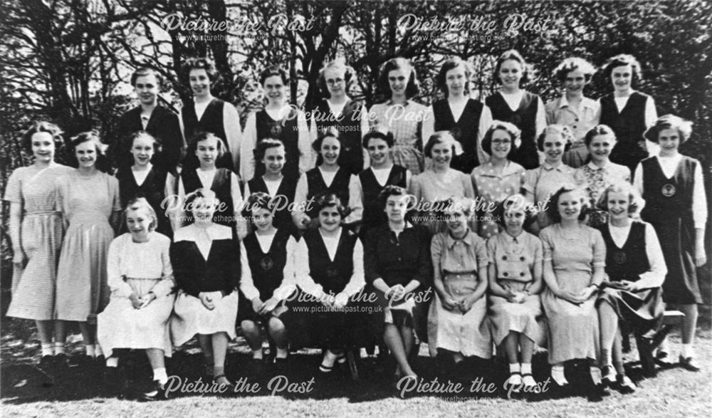 Pupils at Shirebrook Grammar School for Girls, Shirebrook, 1953