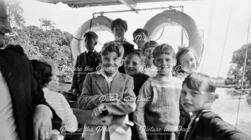 Shirebrook children on a boat trip on the River Dee